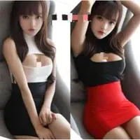 Vivaciouzvibes Cosplay Sexy Uniform Mini Skirt Transparent Breast Open
